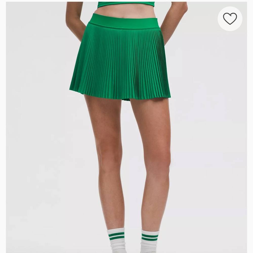 Green Lululemon Varsity High-Rise Pleated Tennis Skirt